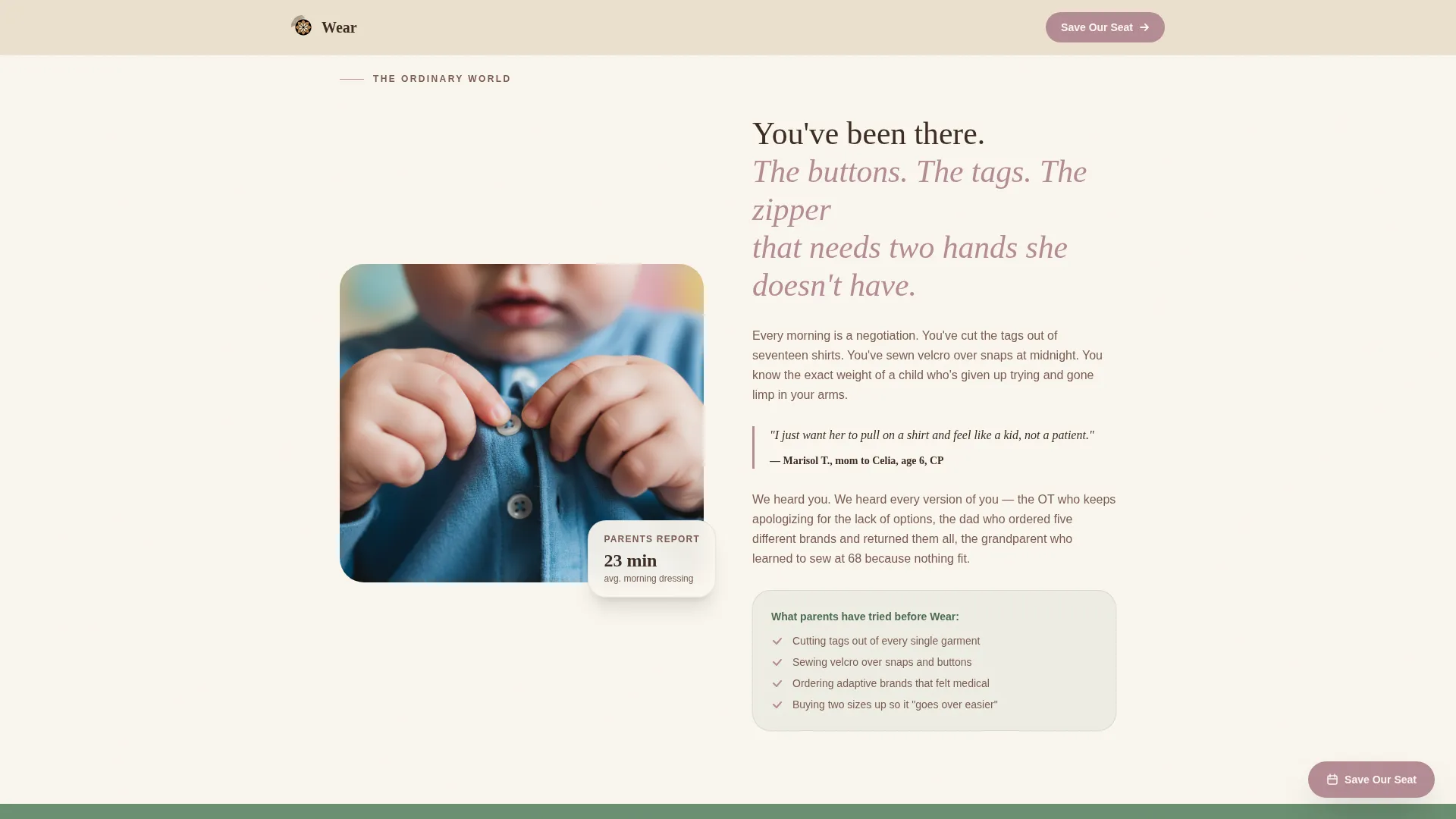 Adaptive Kids Clothing Event Landing Page Template