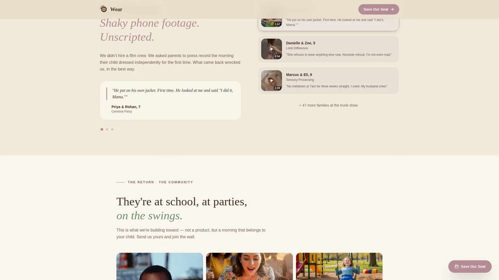 Adaptive Kids Clothing Event Landing Page Template