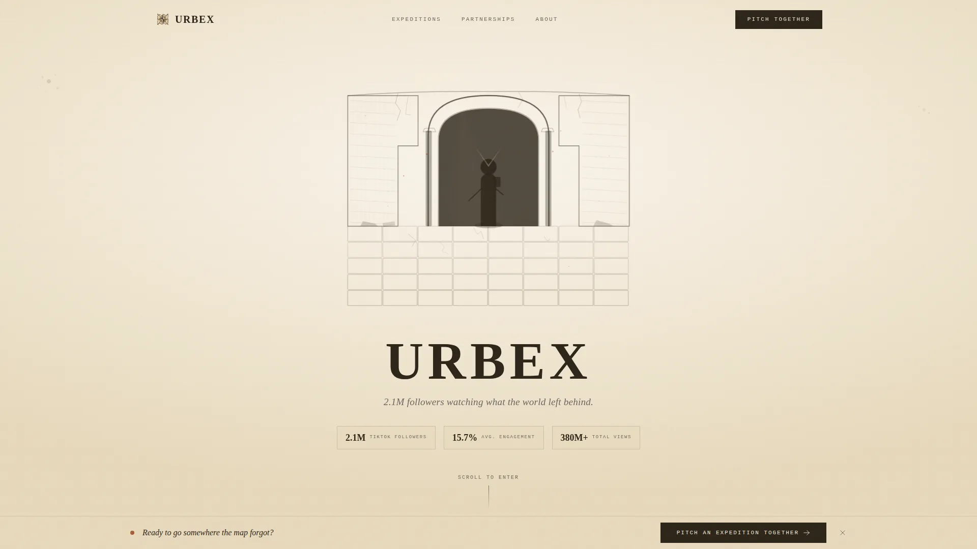 Urban Exploration Creator Landing Page Template