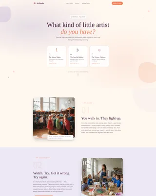 Kids Art & Craft Studio Landing Page Template