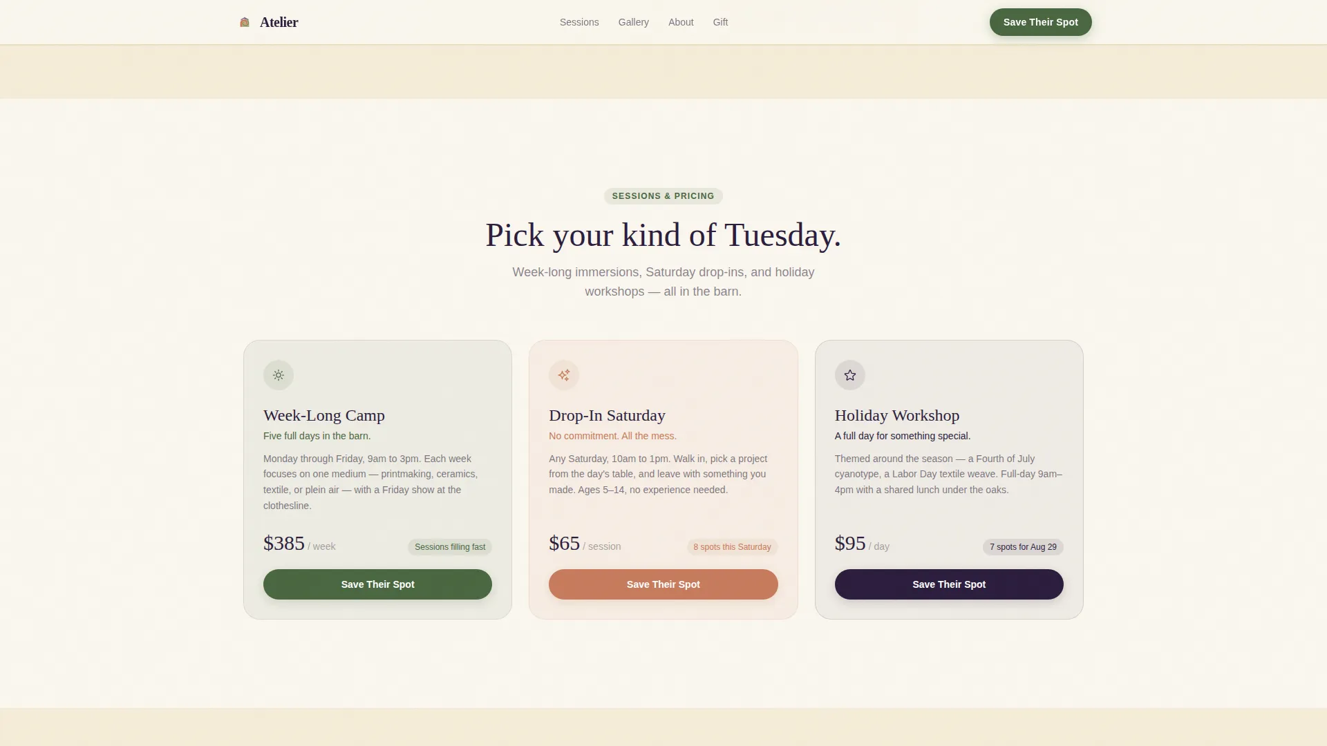 Summer Camp & Outdoor Program Appointment Booking Website Template
