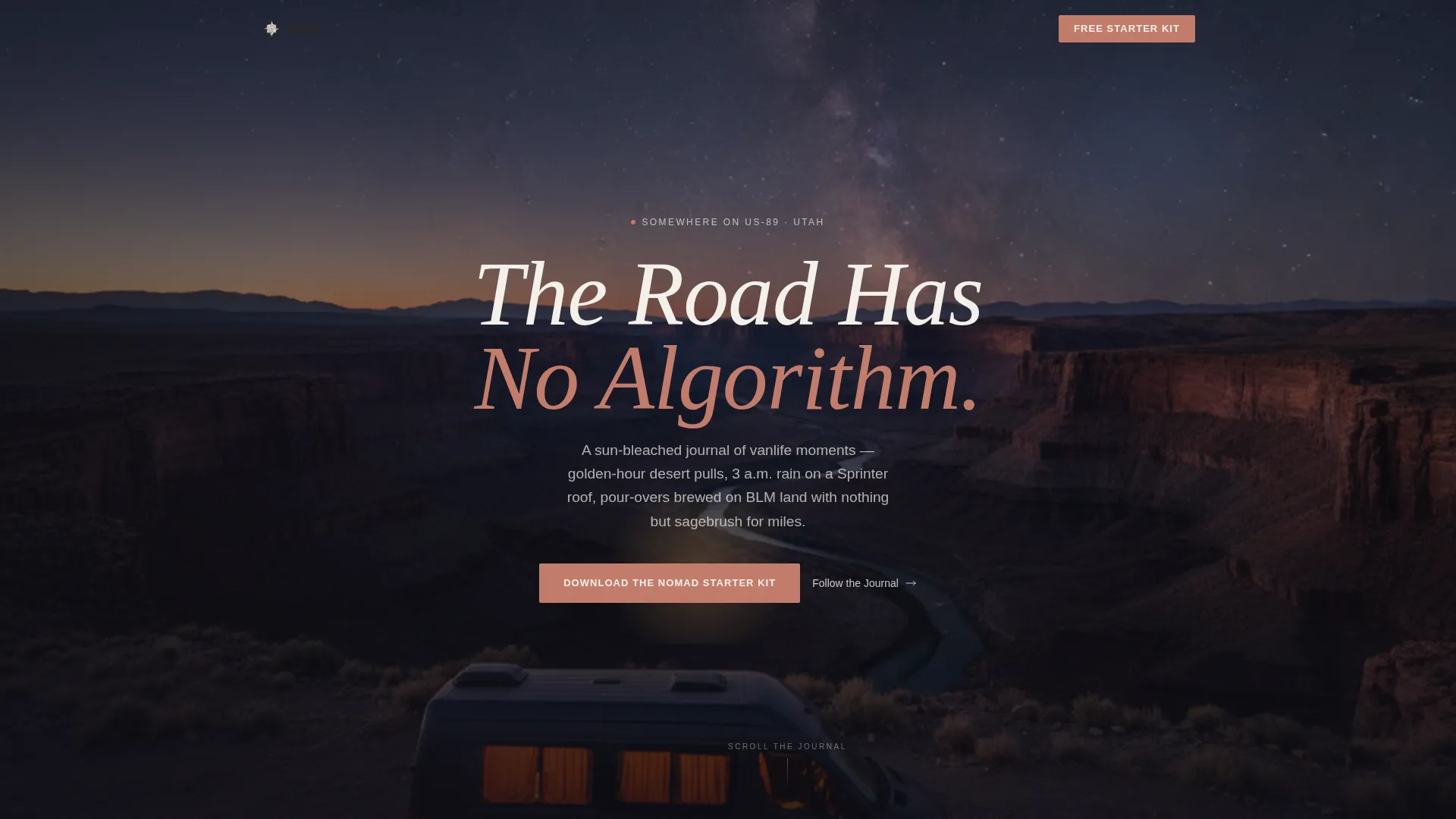 Specialist Van Life & Nomad Content Blog & Content Website Template