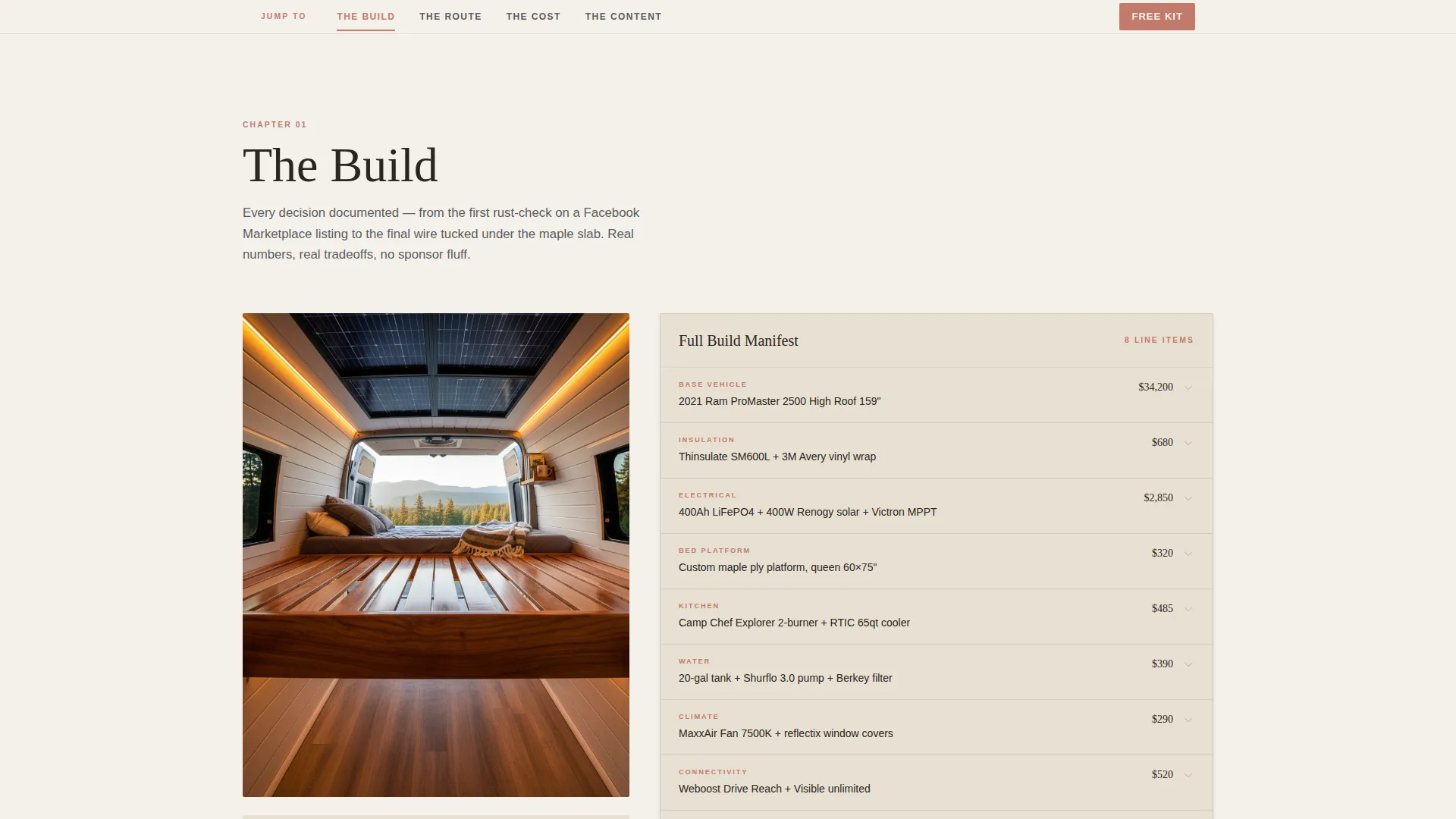 Specialist Van Life & Nomad Content Blog & Content Website Template
