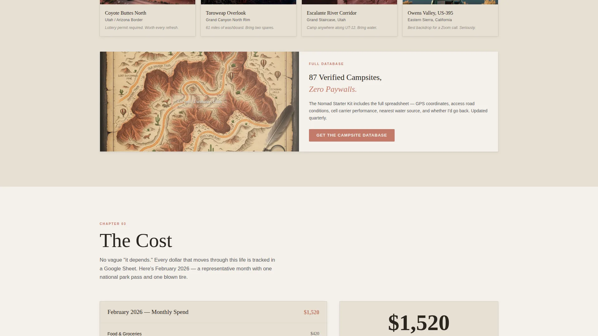 Specialist Van Life & Nomad Content Blog & Content Website Template