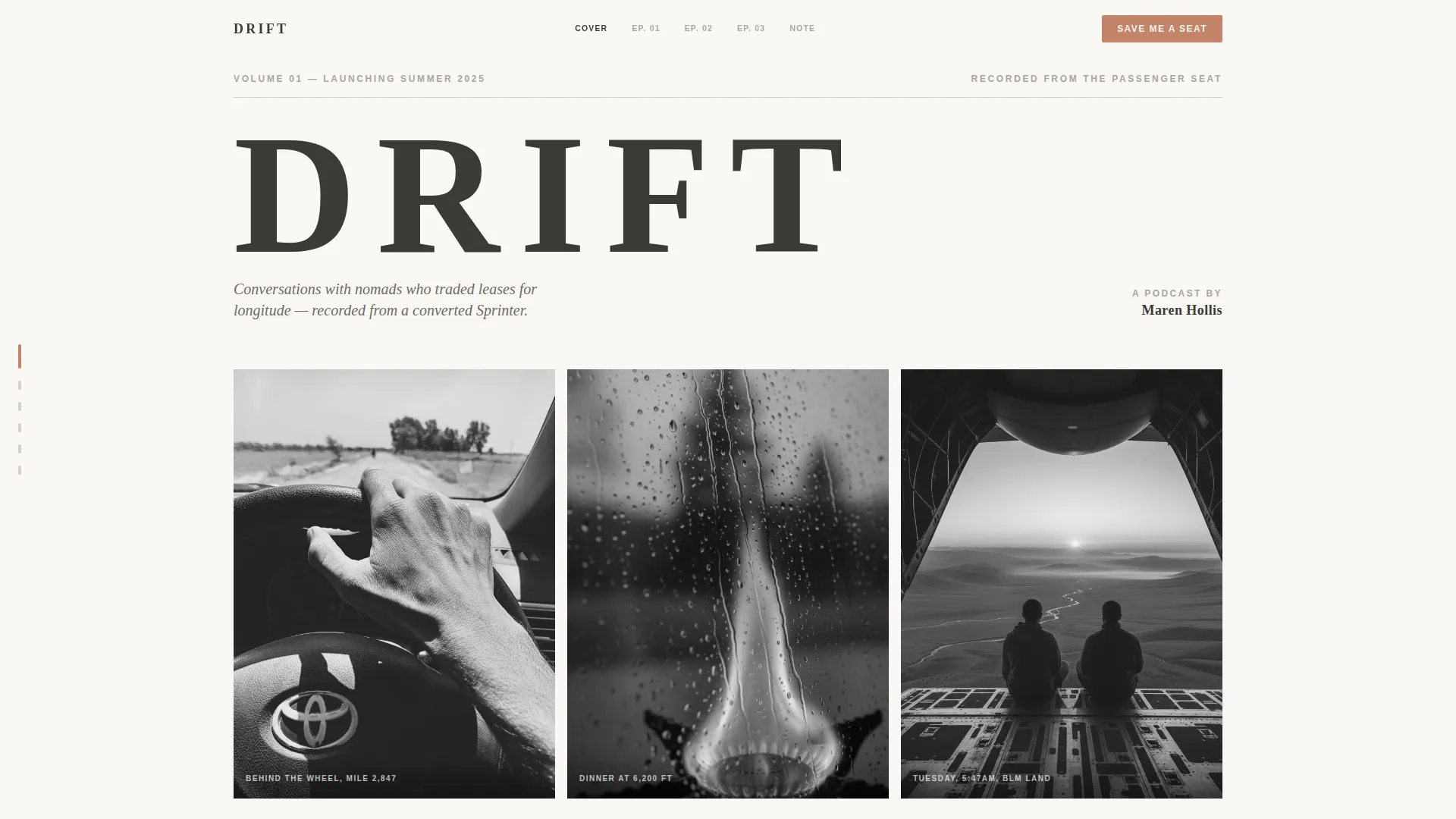 Van Life & Nomad Content Pre-Launch & Coming Soon Website Template
