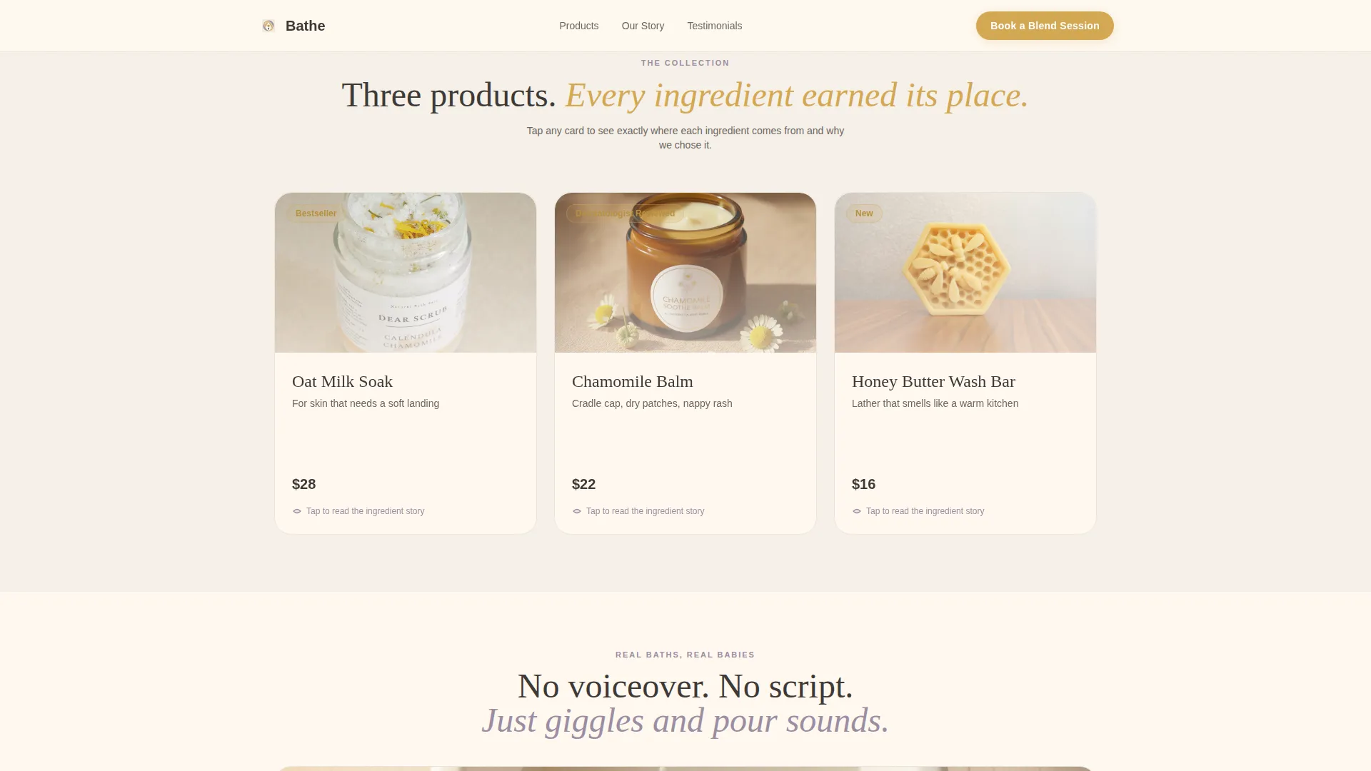 Gentle Baby Bath Product Landing Page Template