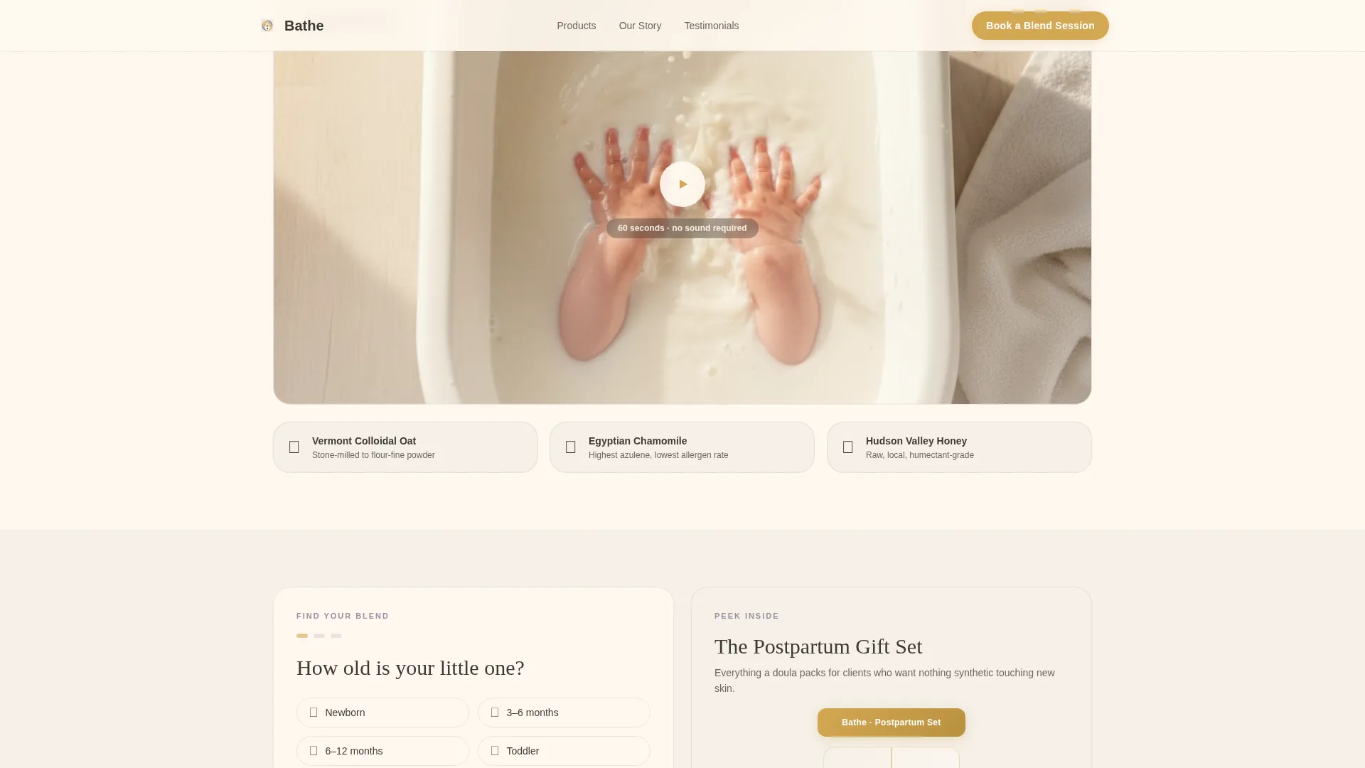 Gentle Baby Bath Product Landing Page Template