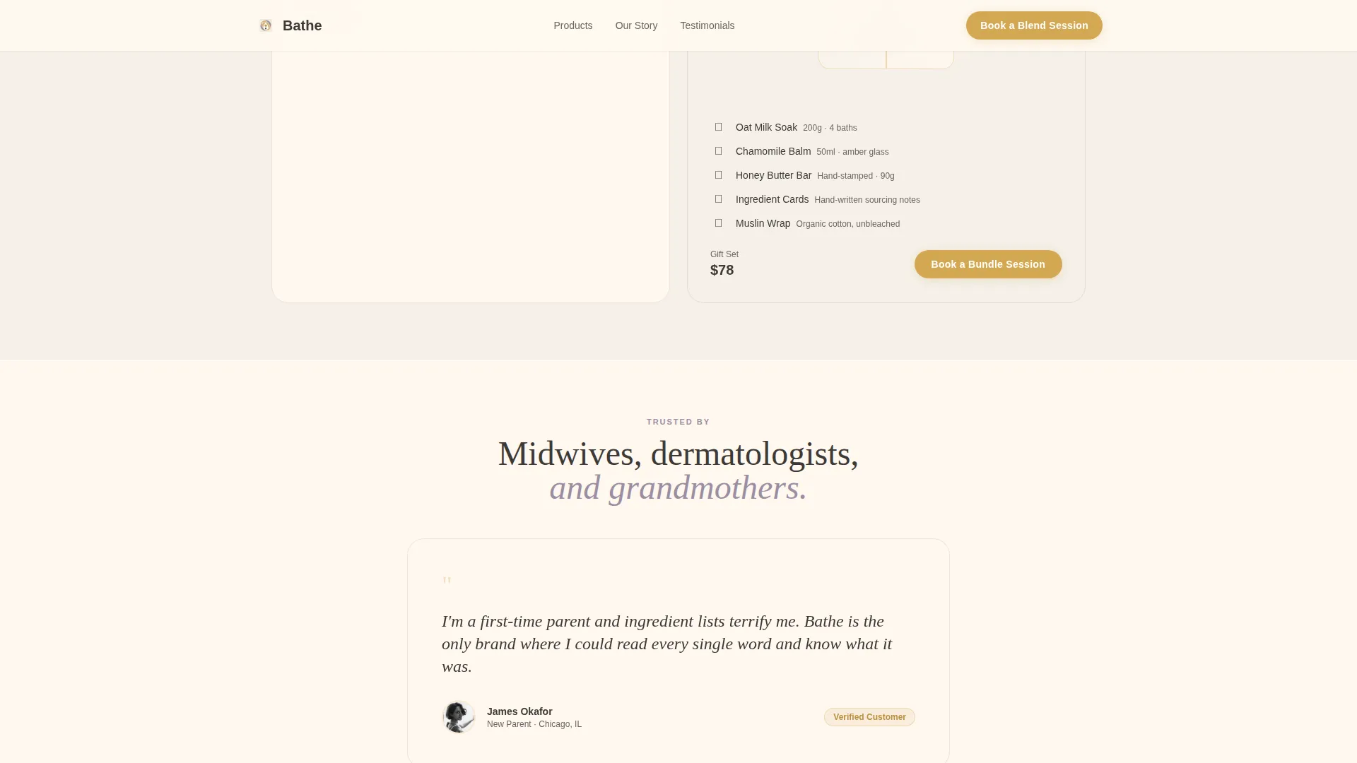 Gentle Baby Bath Product Landing Page Template