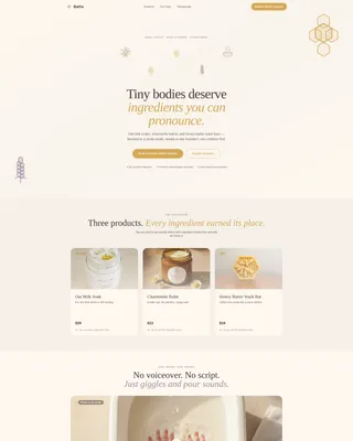 Gentle Baby Bath Product Landing Page Template
