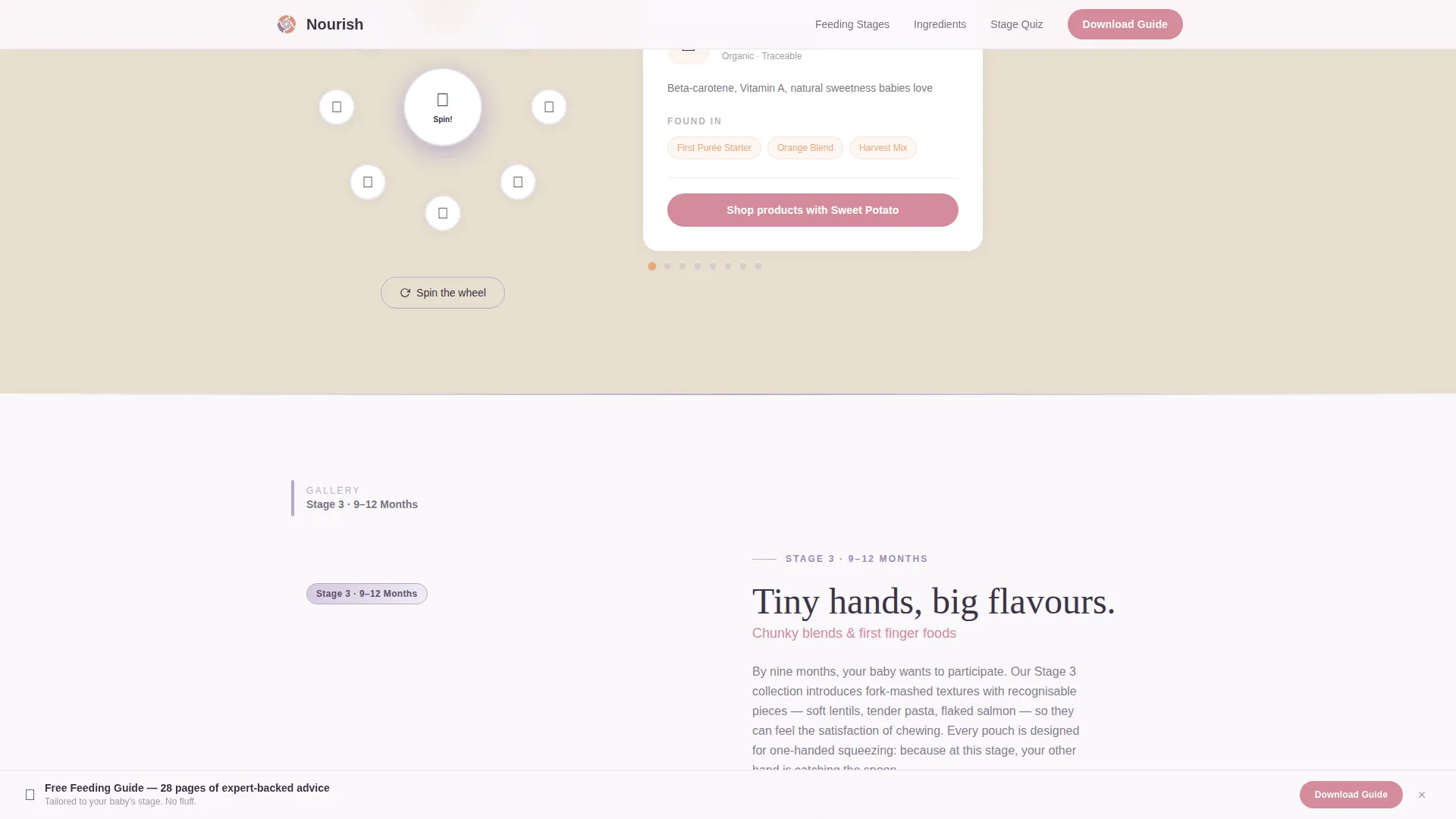 Organic Baby Food Brand Landing Page Template
