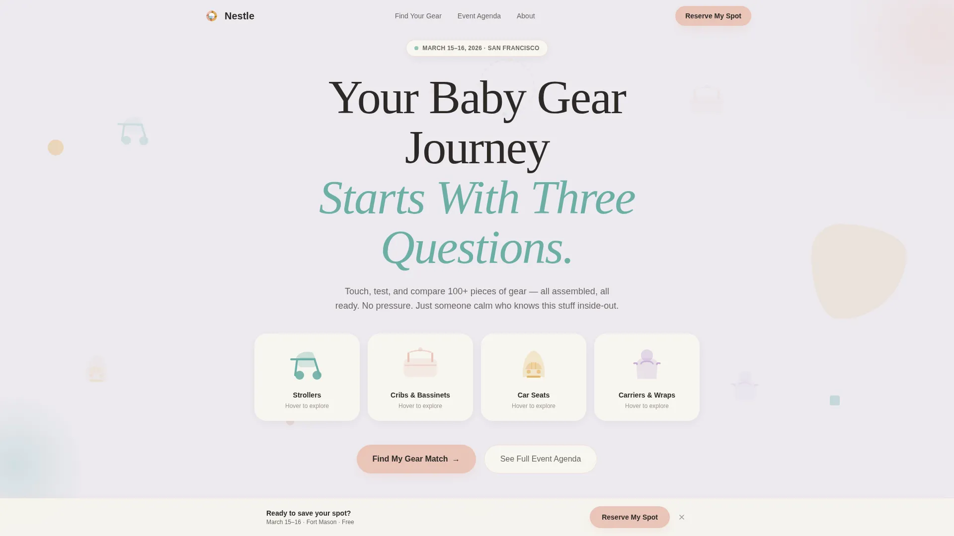 Playful Babygear Event Registration Landing Page