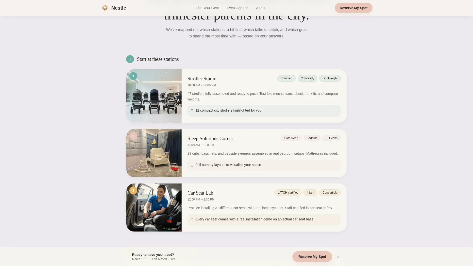 Playful Babygear Event Registration Landing Page