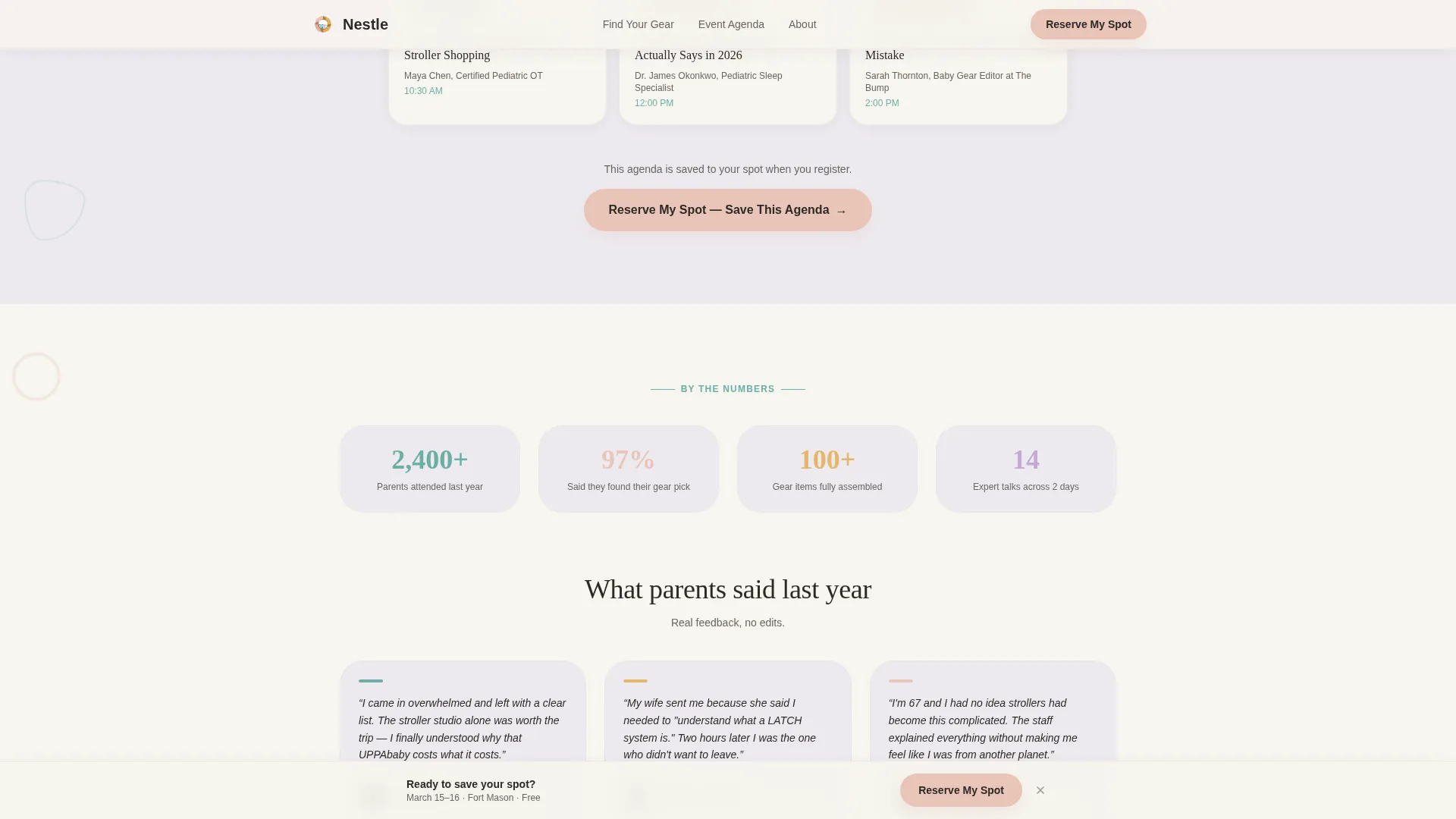 Playful Babygear Event Registration Landing Page