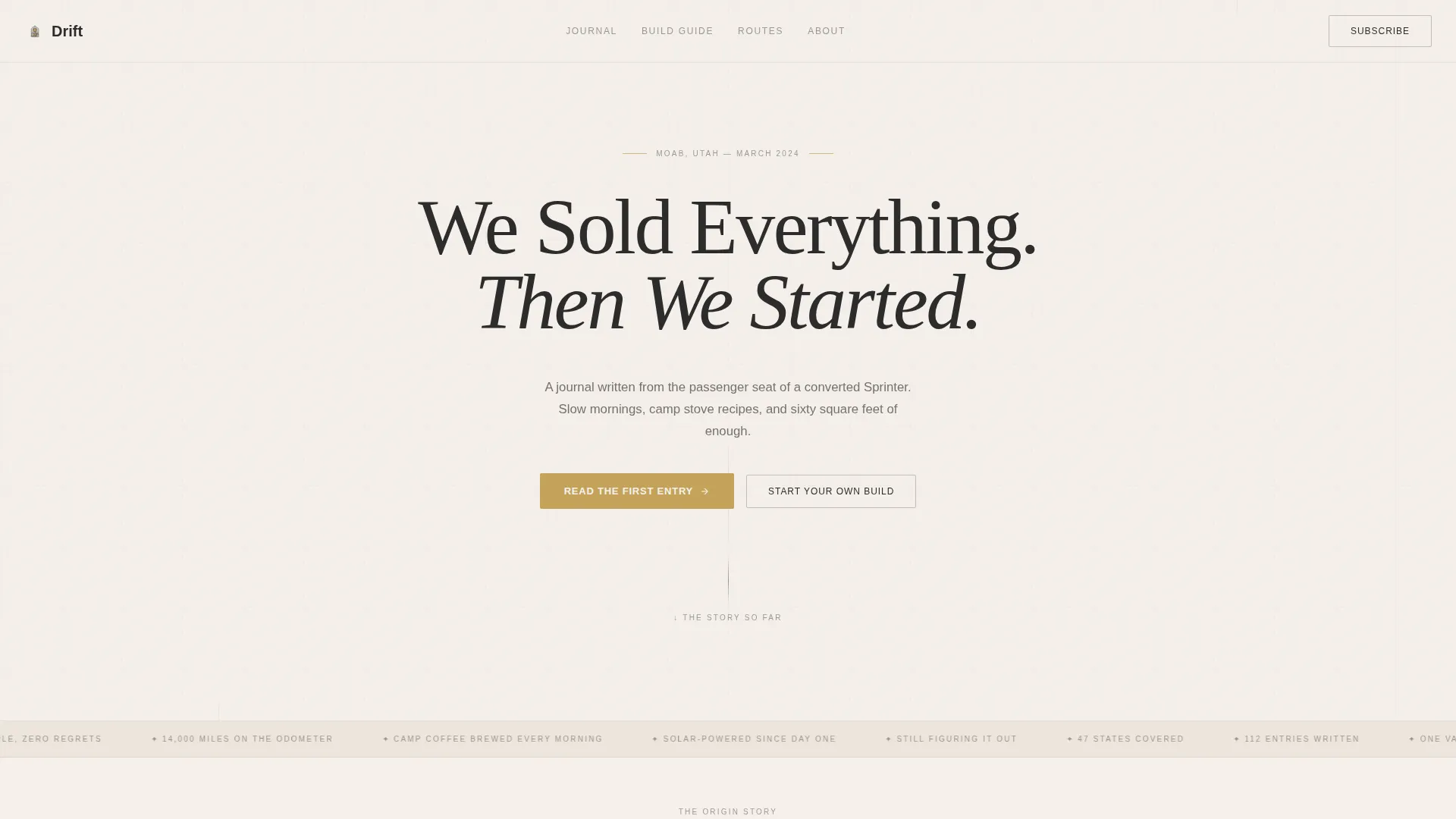 Van Life Blog Masonry Landing Page Template