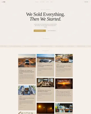 Van Life Blog Masonry Landing Page Template