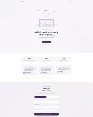Baby Monitor Landing Page Template with Quiz