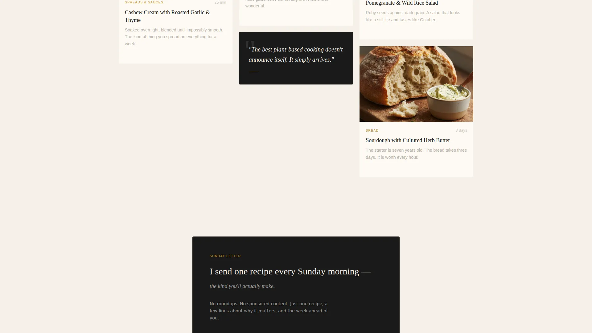 Elegant Vegan Blog Landing Page Template