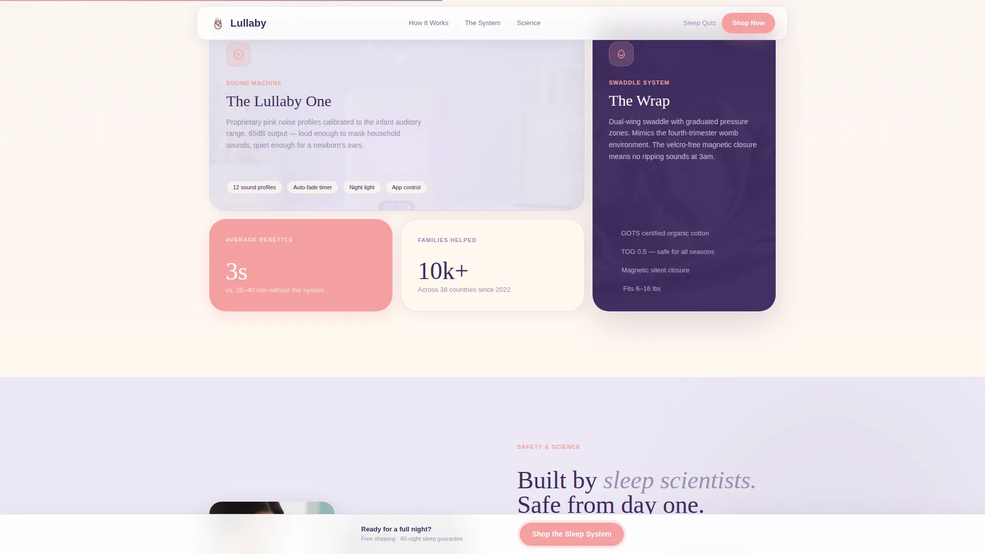 Baby Sleep Product Landing Page Template