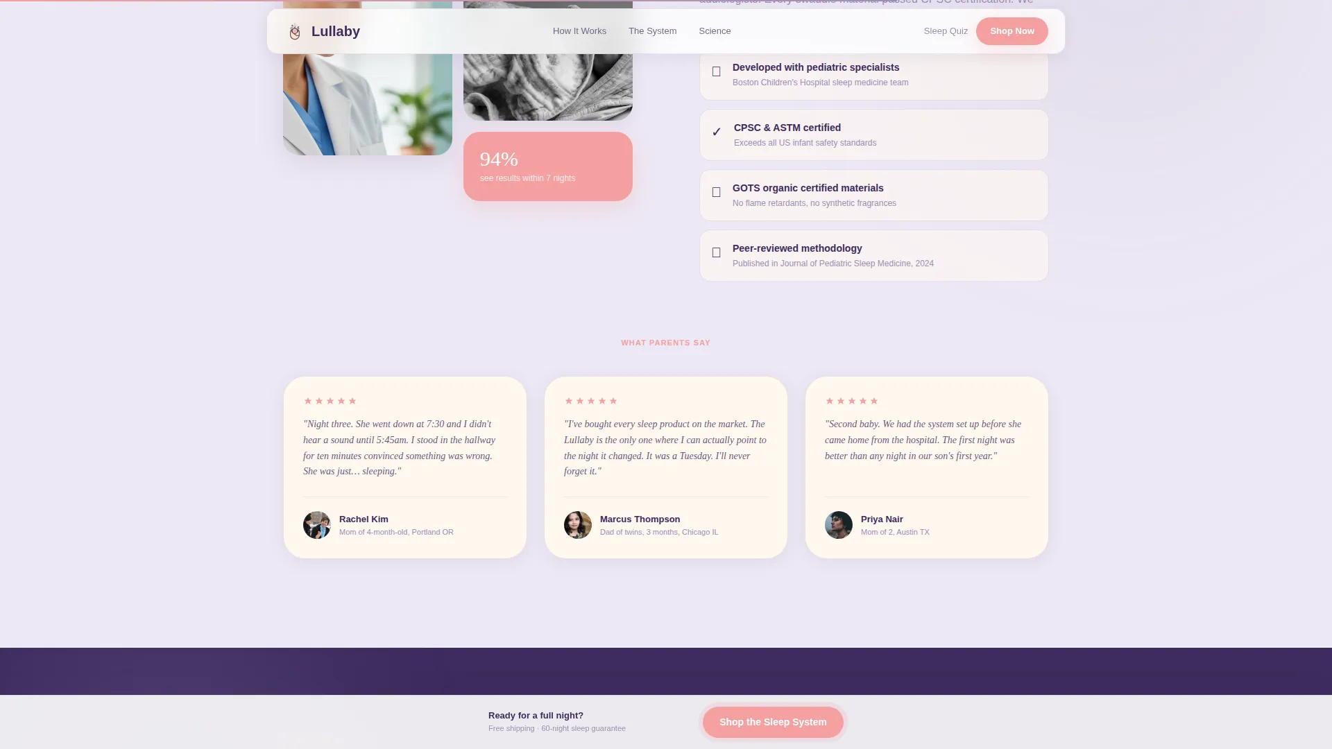 Baby Sleep Product Landing Page Template