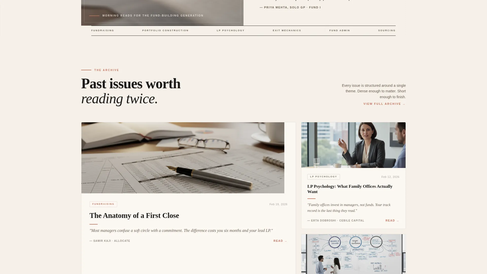 Venture Capital Newsletter Landing Page Template