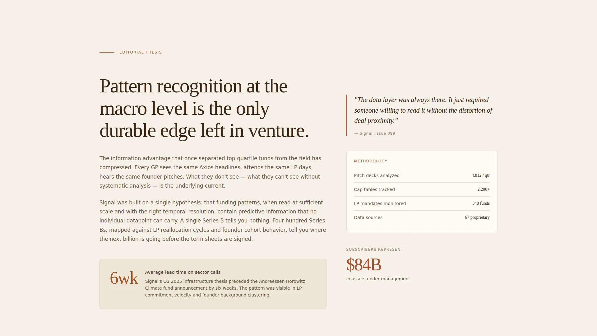 Venture Capital Newsletter Landing Page Template
