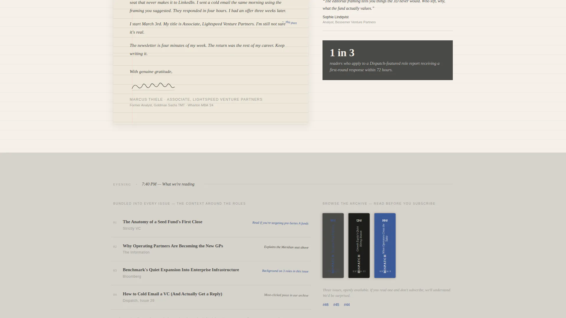 Venture Capital Newsletter Landing Page Template