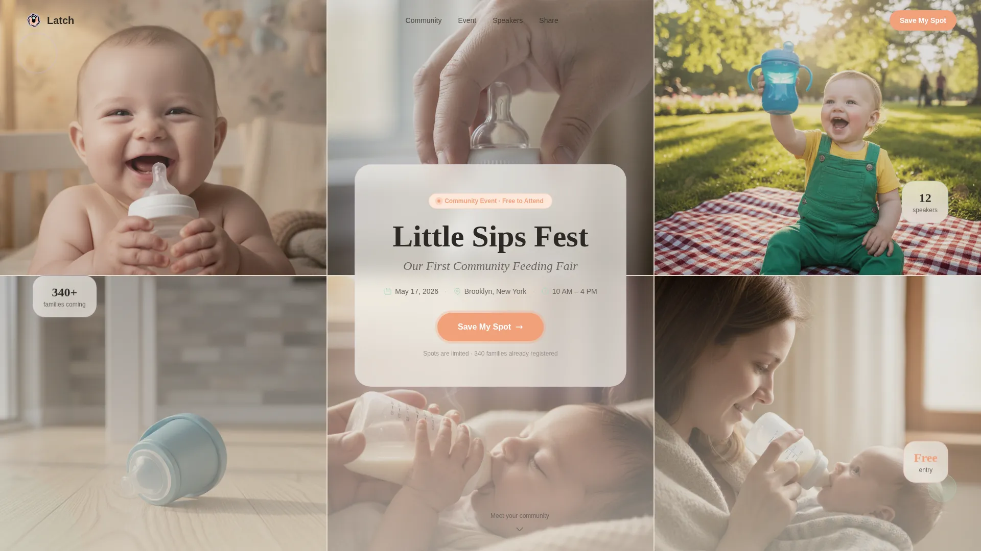 Playful Baby Feeding Event Landing Page Template