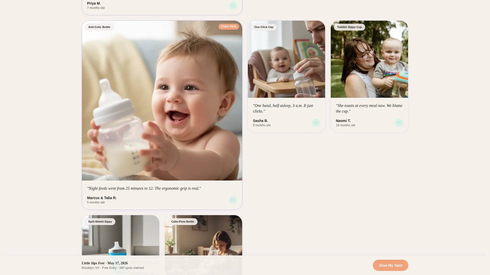 Playful Baby Feeding Event Landing Page Template