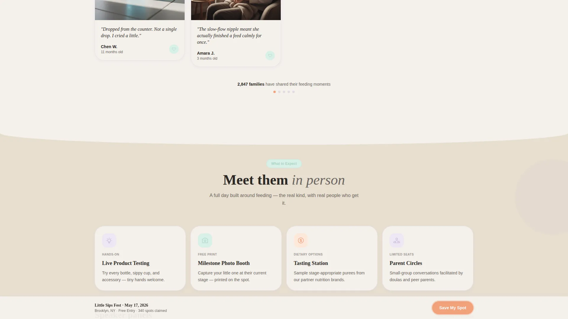 Playful Baby Feeding Event Landing Page Template