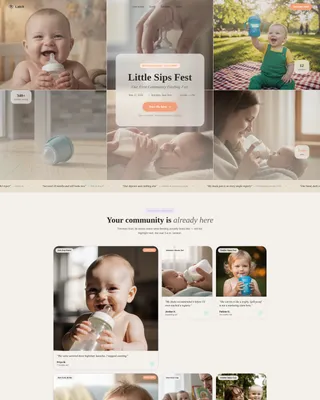 Playful Baby Feeding Event Landing Page Template