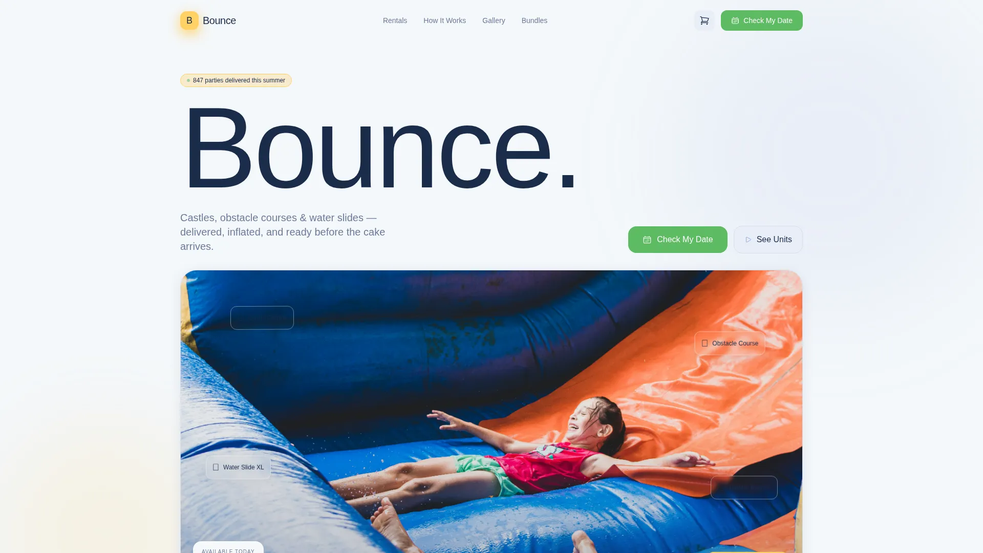 Inflatable Rental Landing Page Template