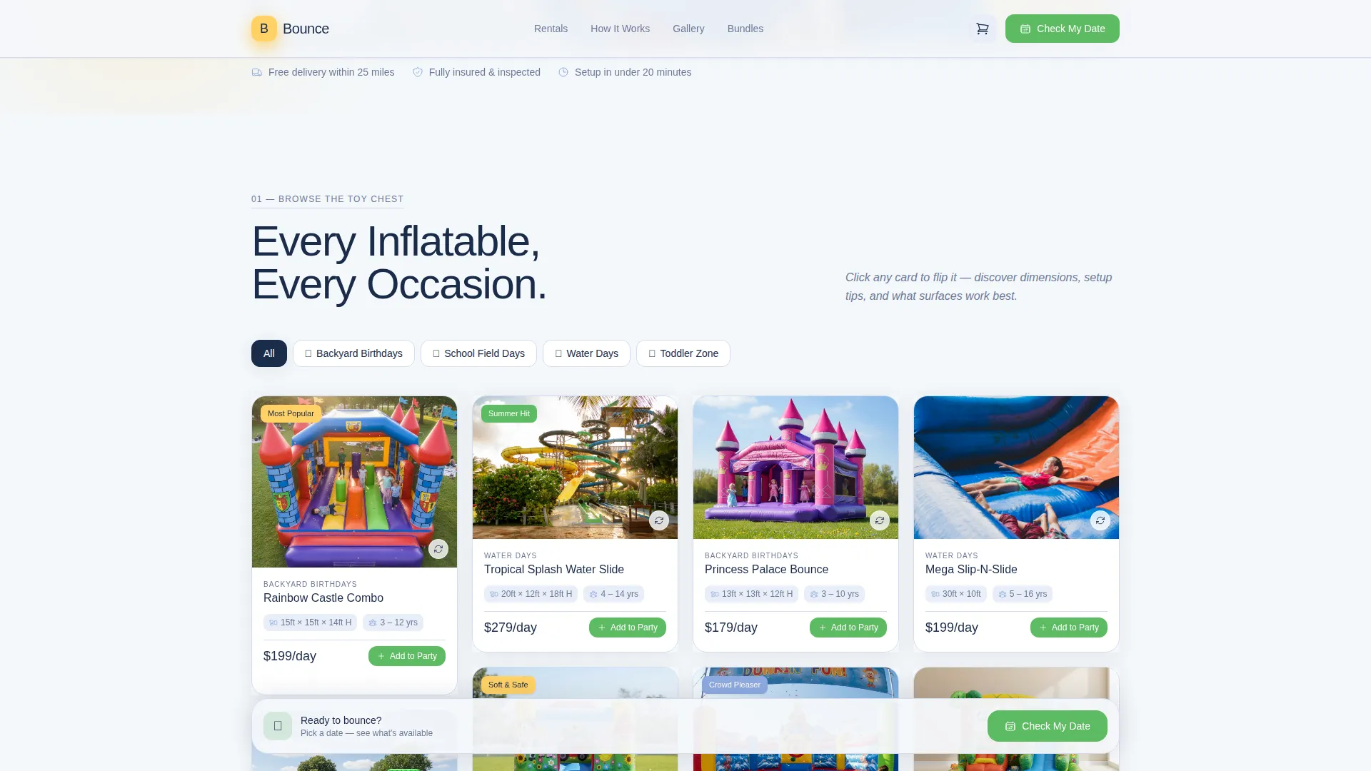 Inflatable Rental Landing Page Template