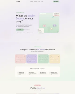 Inflatable Rental Landing Page Template for Party Pros