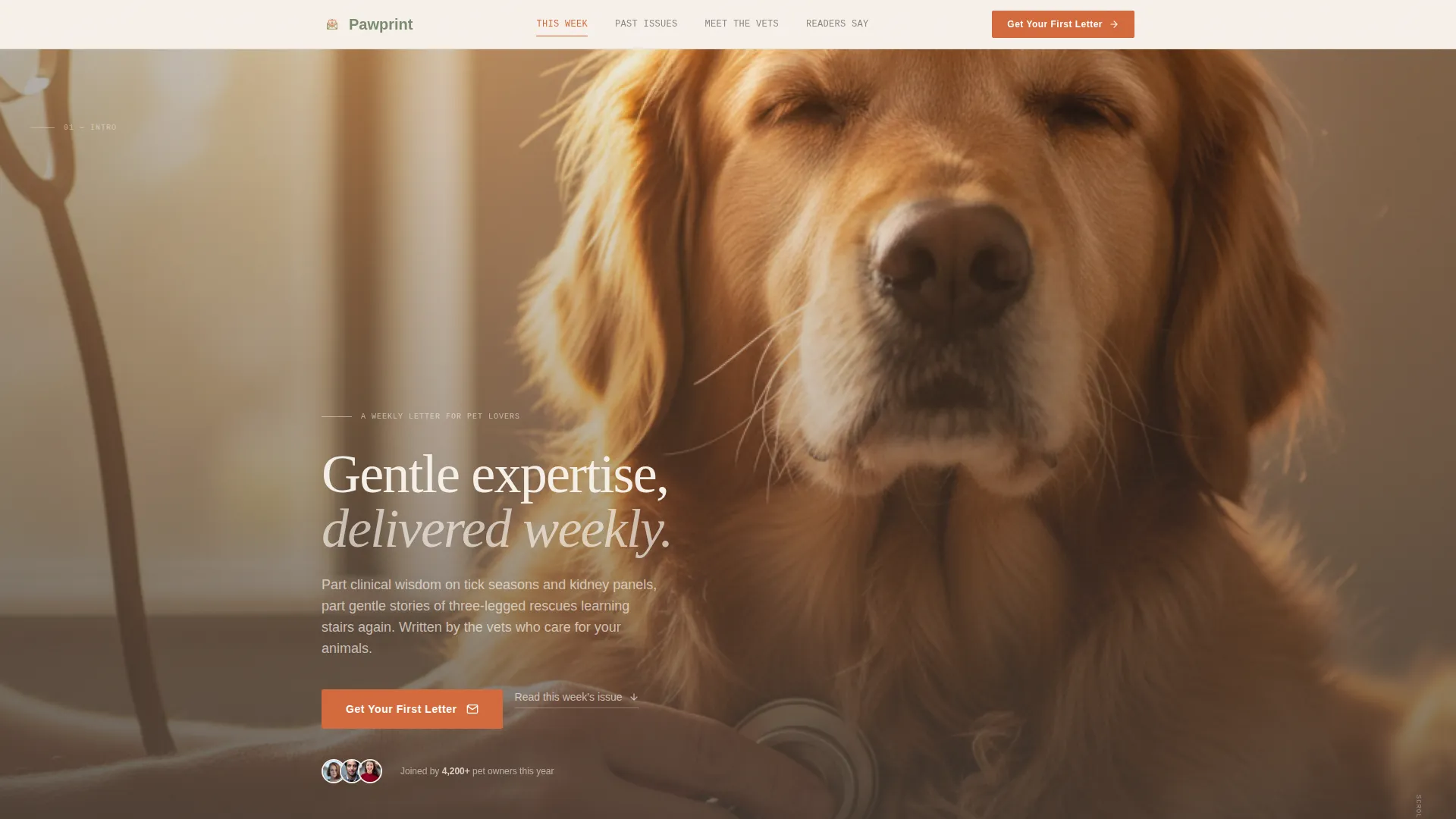 Veterinary Newsletter Landing Page Template