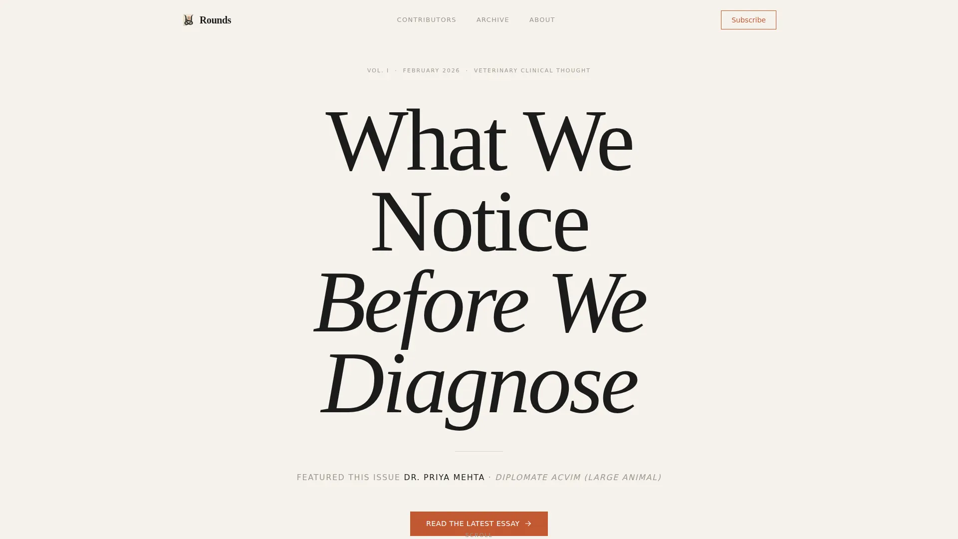 Veterinary Thought Leadership Editorial Landing Page