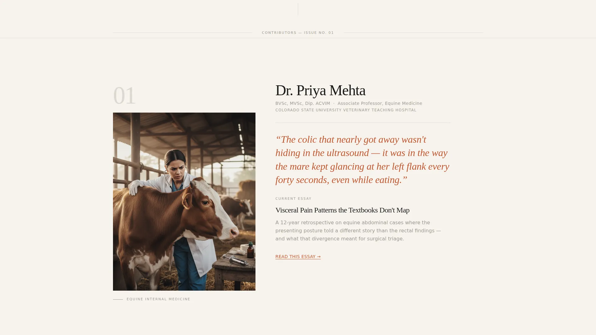 Veterinary Thought Leadership Editorial Landing Page