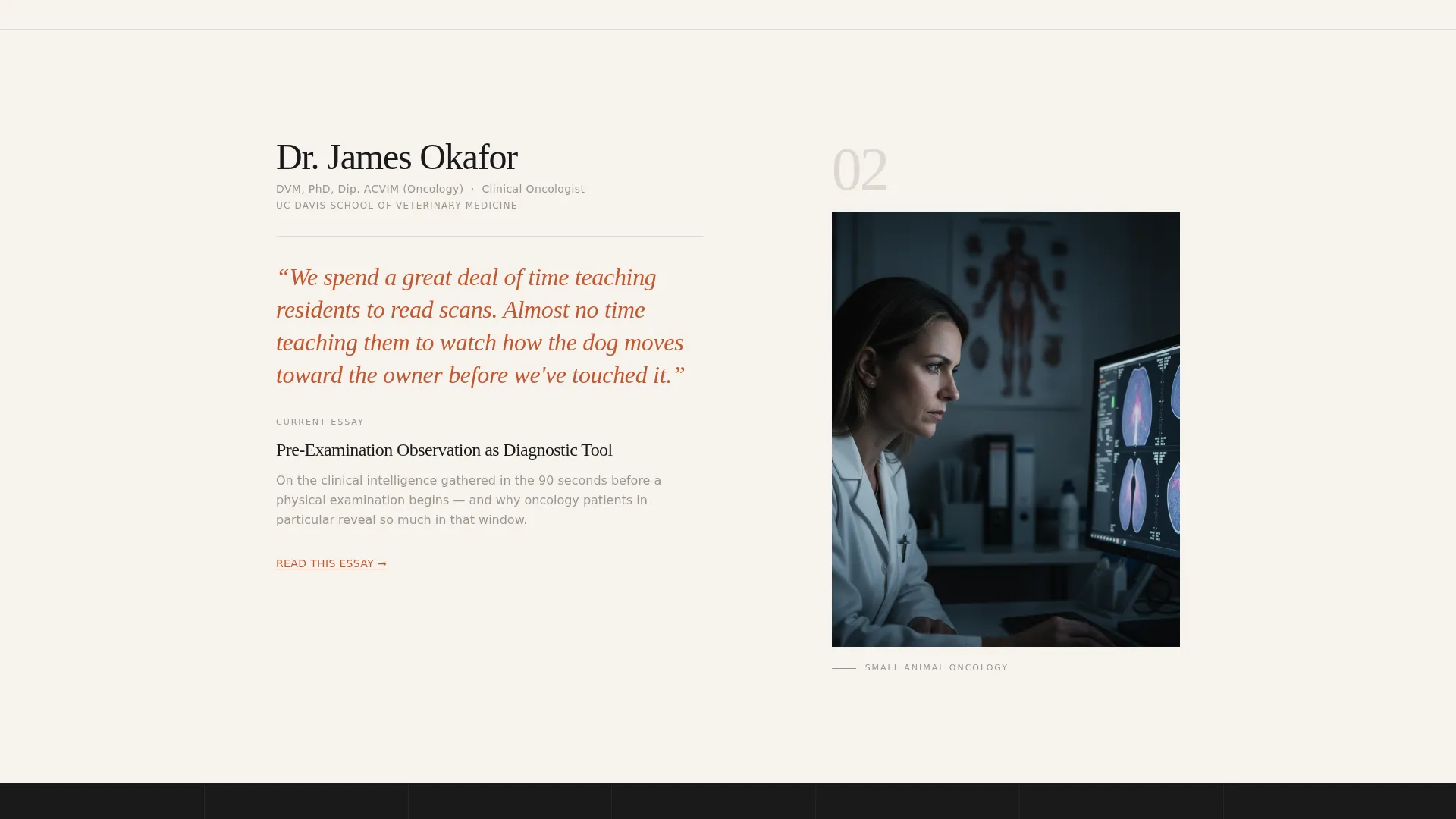 Veterinary Thought Leadership Editorial Landing Page