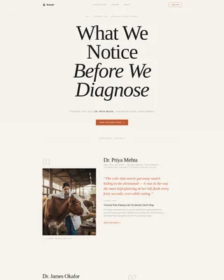 Veterinary Thought Leadership Editorial Landing Page
