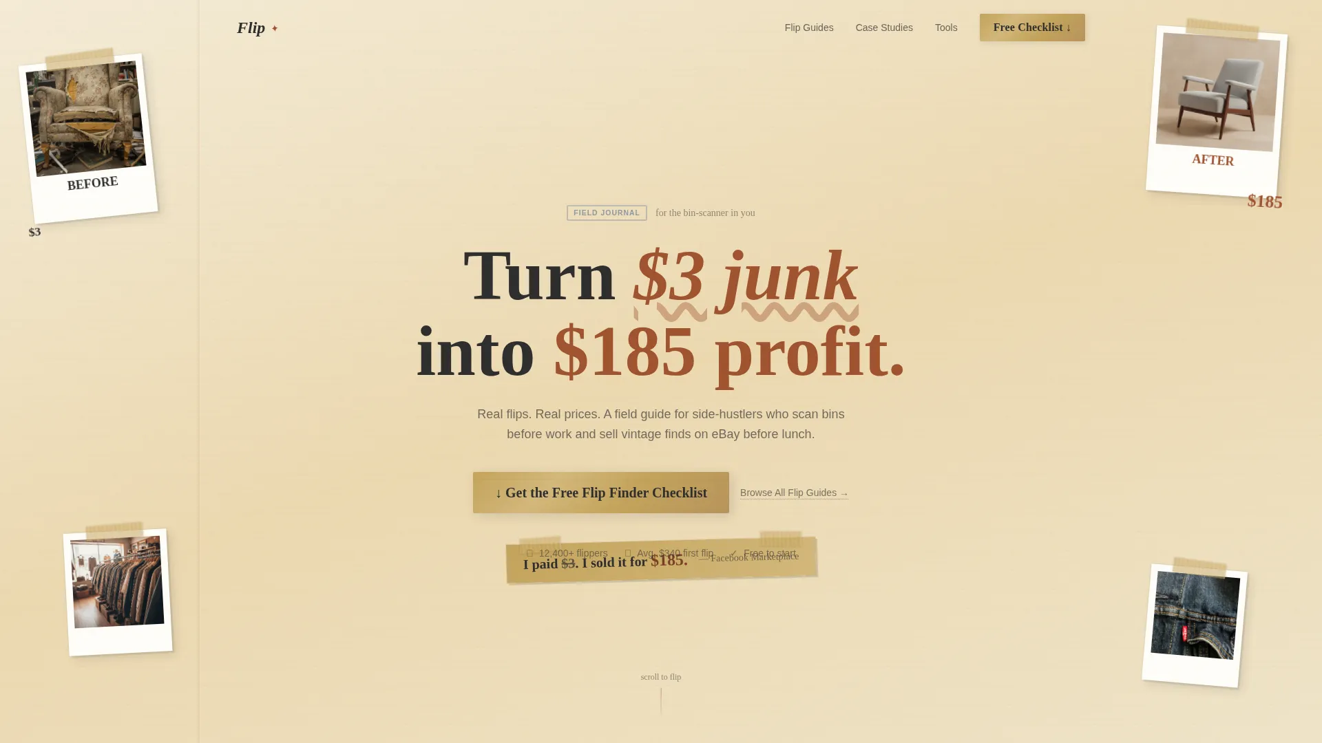 Thrift Flipping Blog Landing Page Template