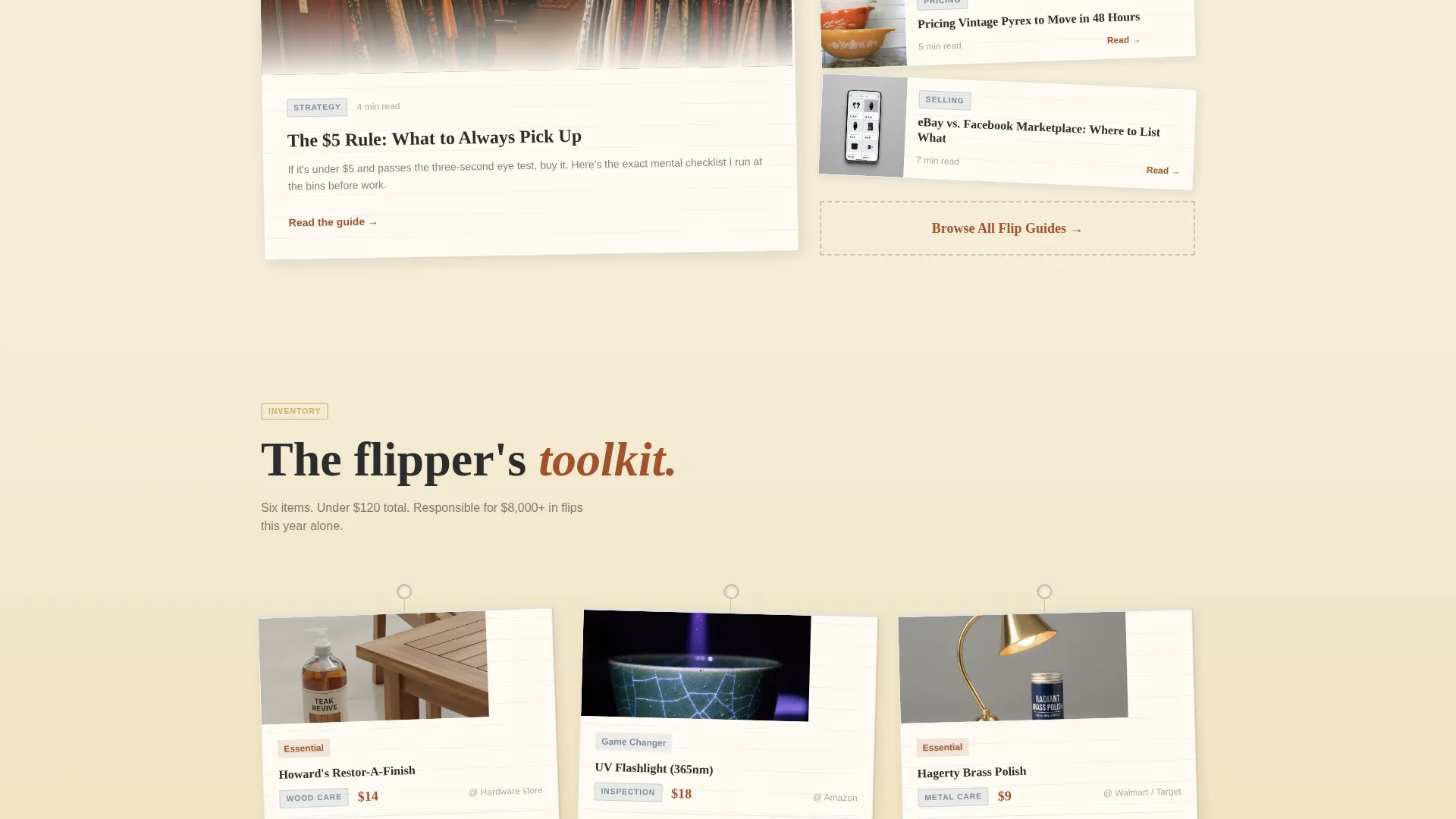 Thrift Flipping Blog Landing Page Template