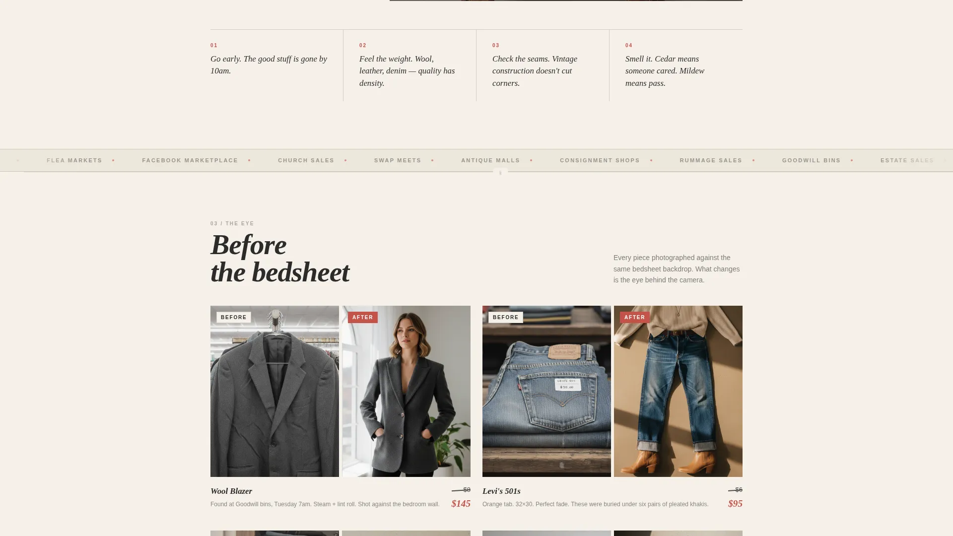 Editorial Vintage Thrift Landing Page Template