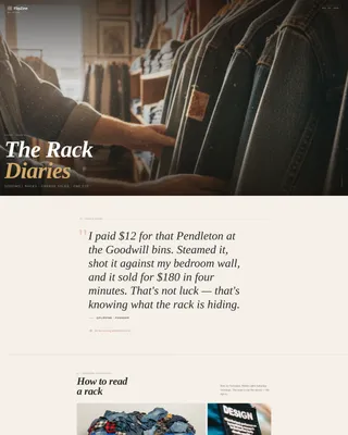 Editorial Vintage Thrift Landing Page Template