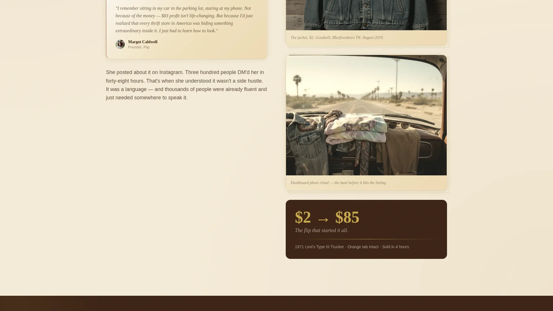 Vintage Thrift Flipping Community Landing Page Template