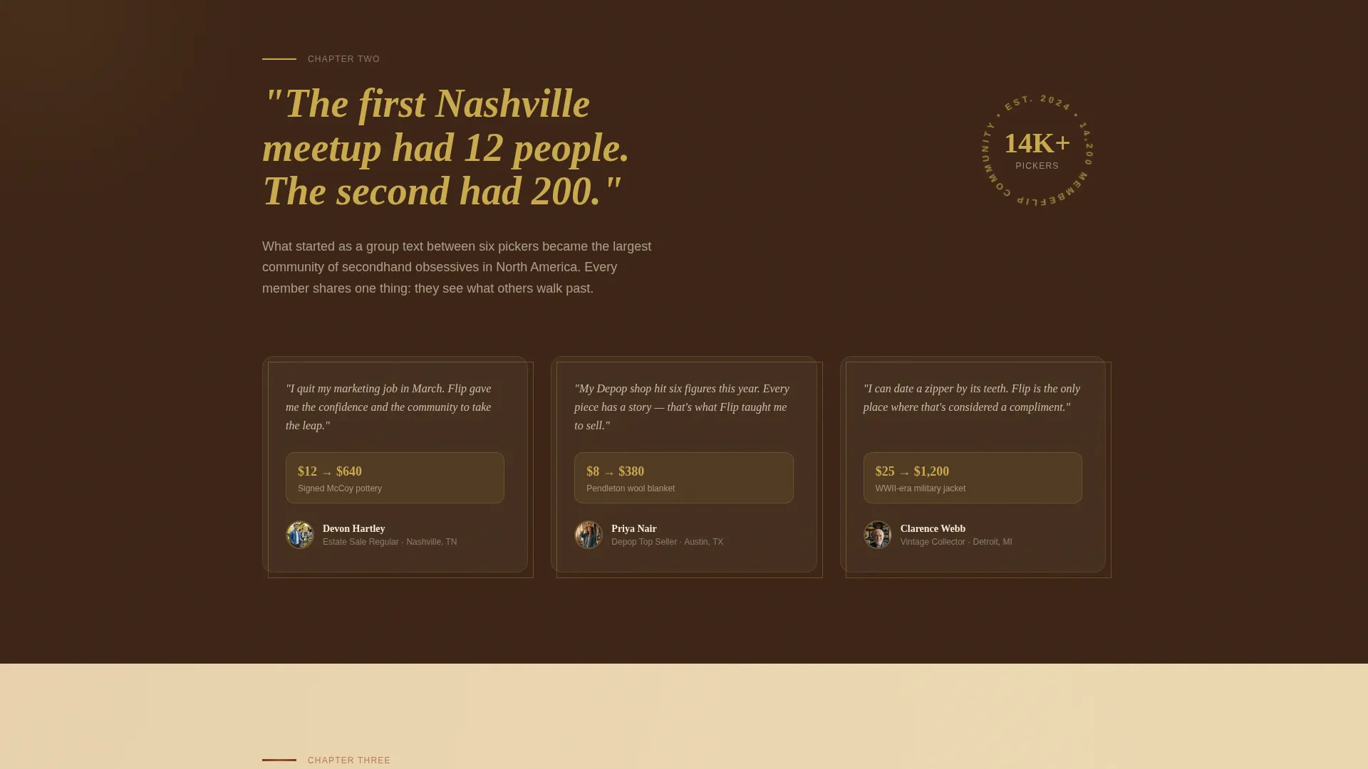Vintage Thrift Flipping Community Landing Page Template