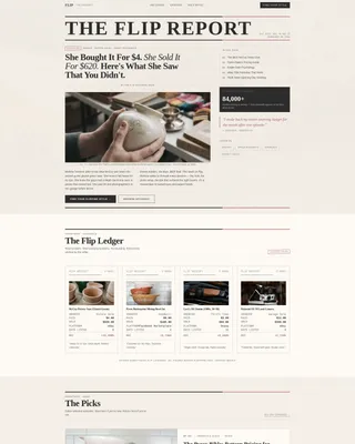 Editorial Vintage Flipping Podcast Landing Page Template