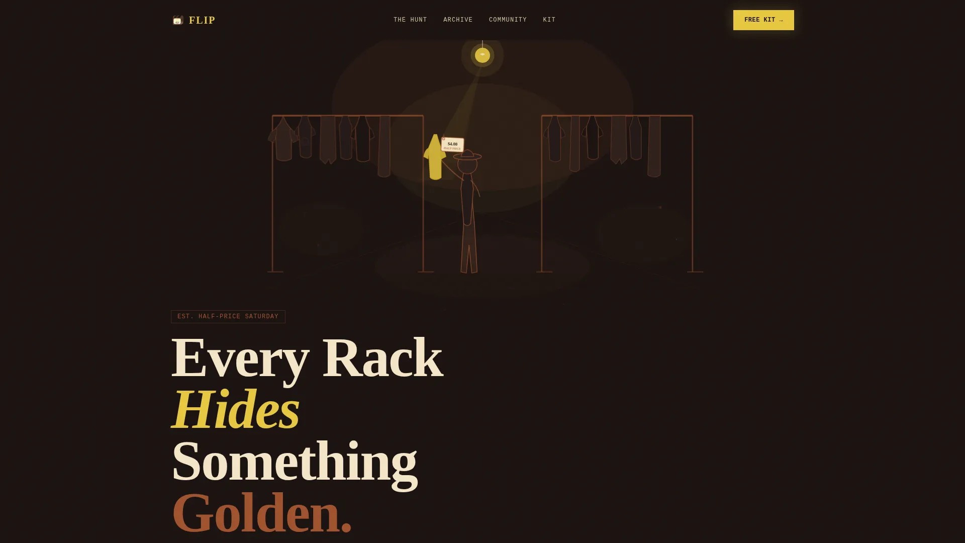 Cinematic Thrift Flipping Landing Page Template