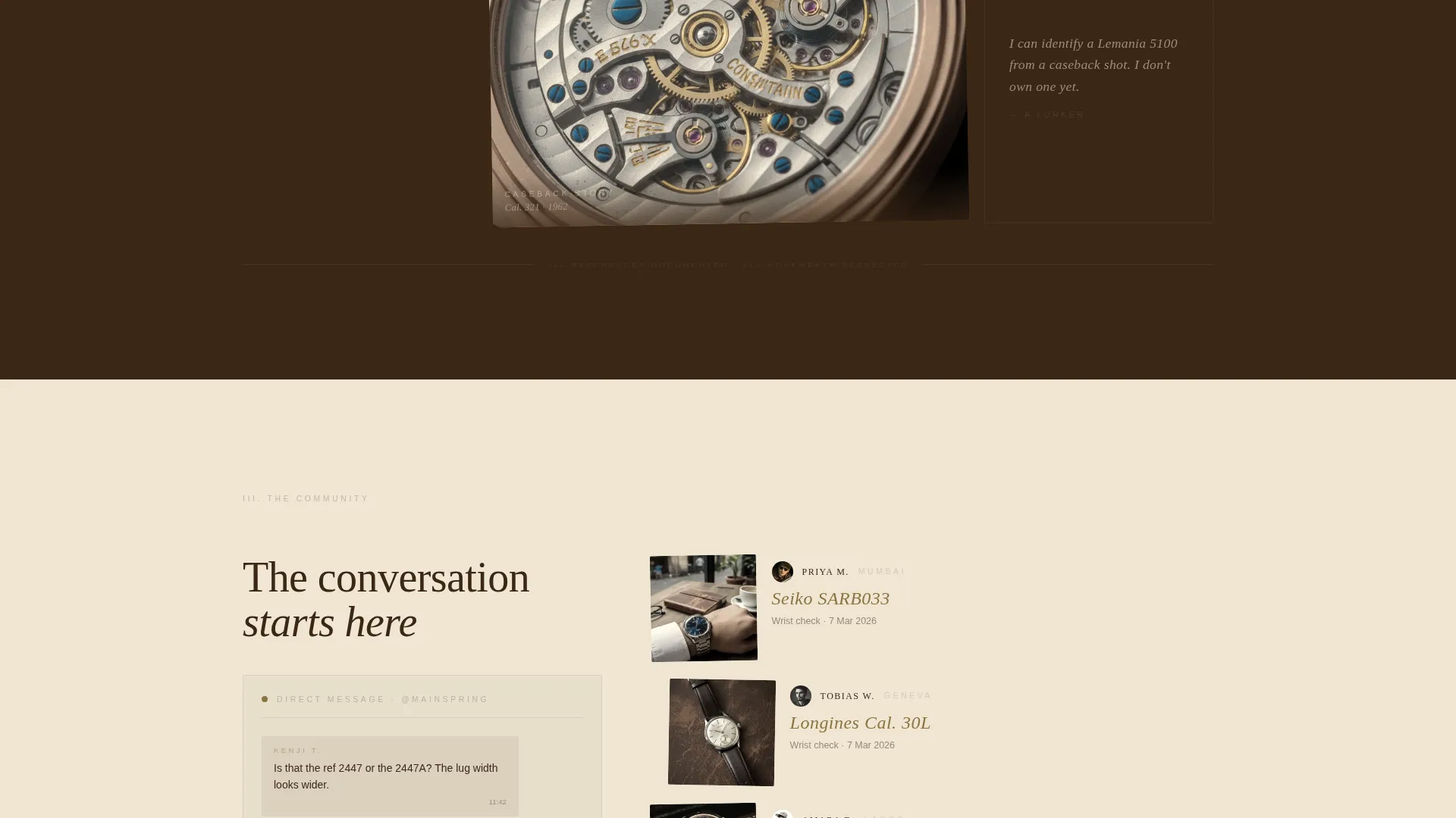 Horology & Watch Collecting Landing Page Template