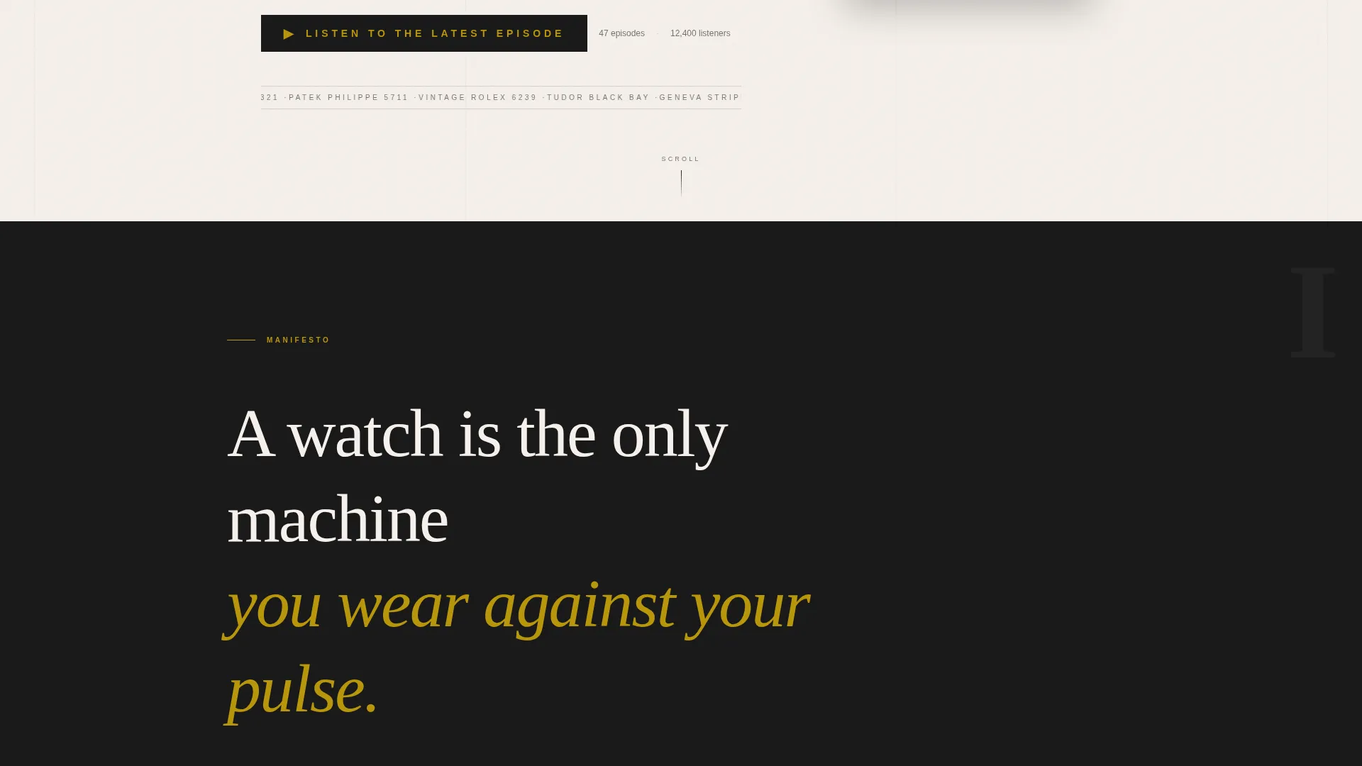 Horology Podcast Landing Page Template