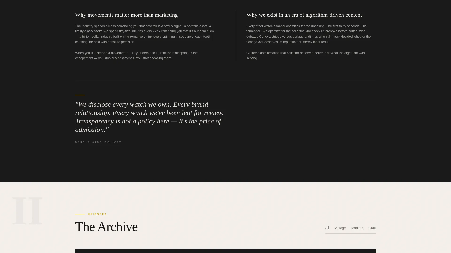 Horology Podcast Landing Page Template