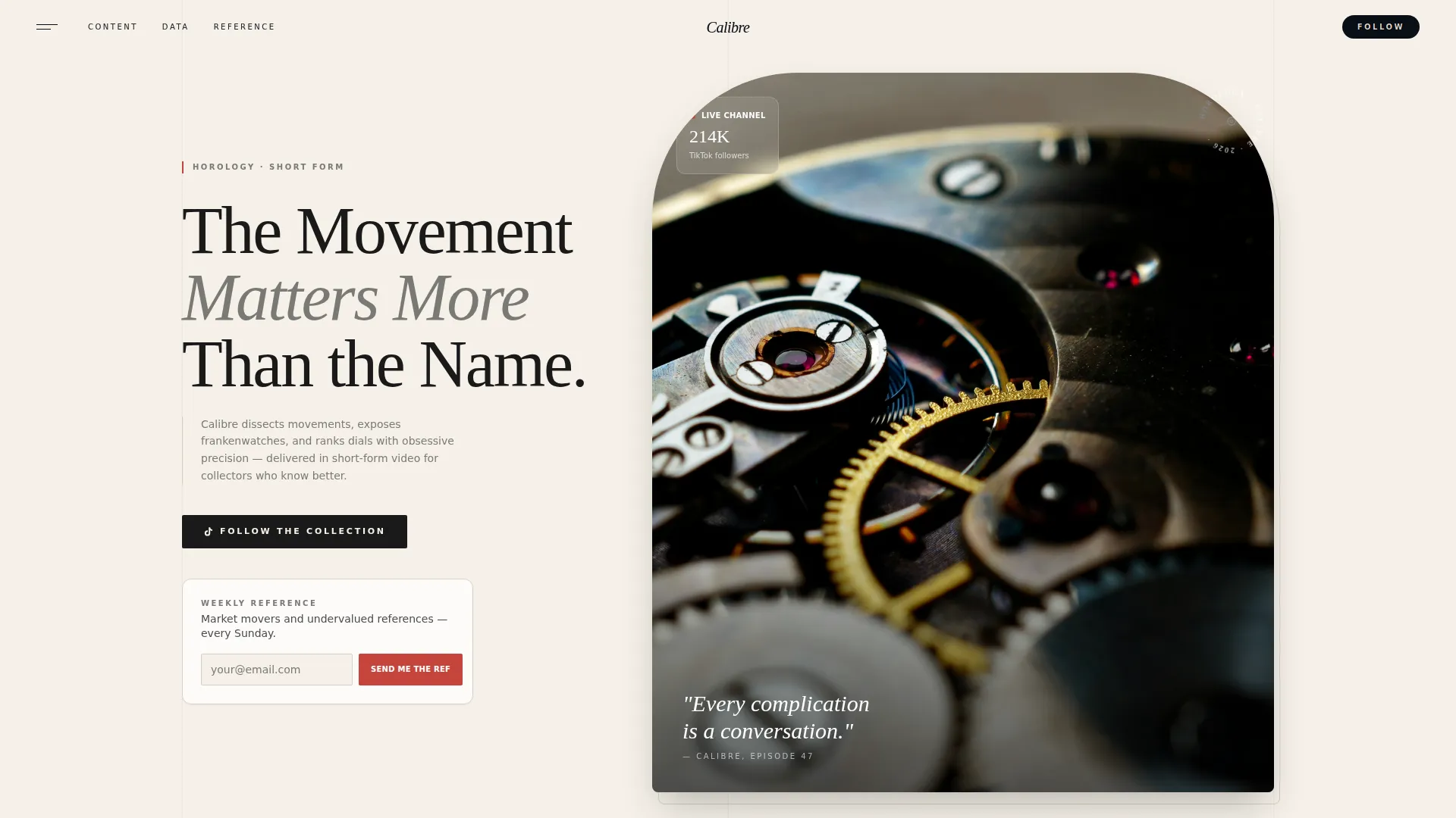 Horology TikTok Channel Landing Page Template